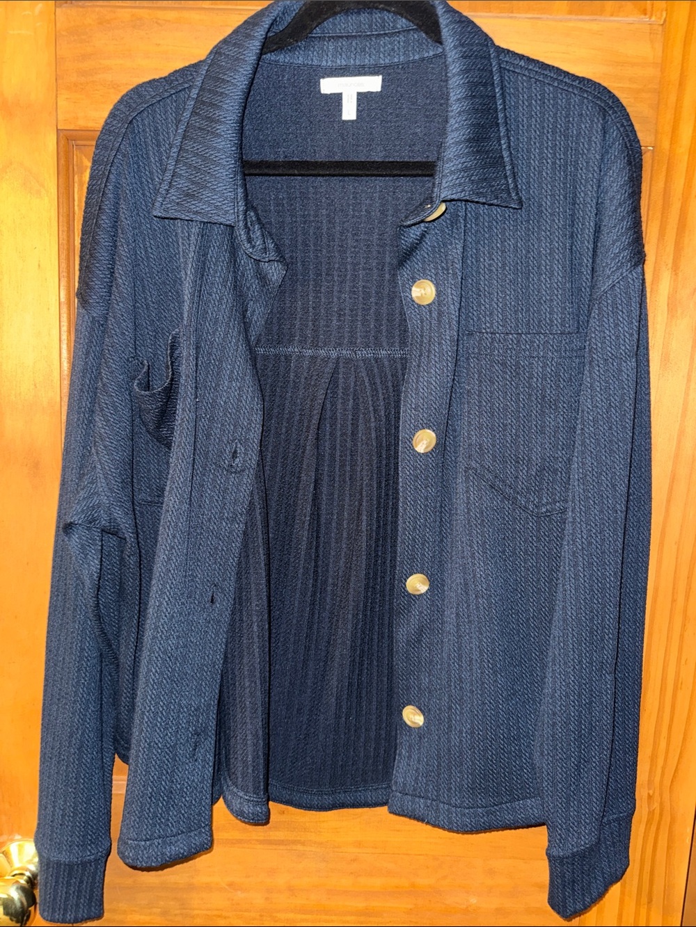 Maurices Navy Button-Up Jean Jacket with Gold Buttons